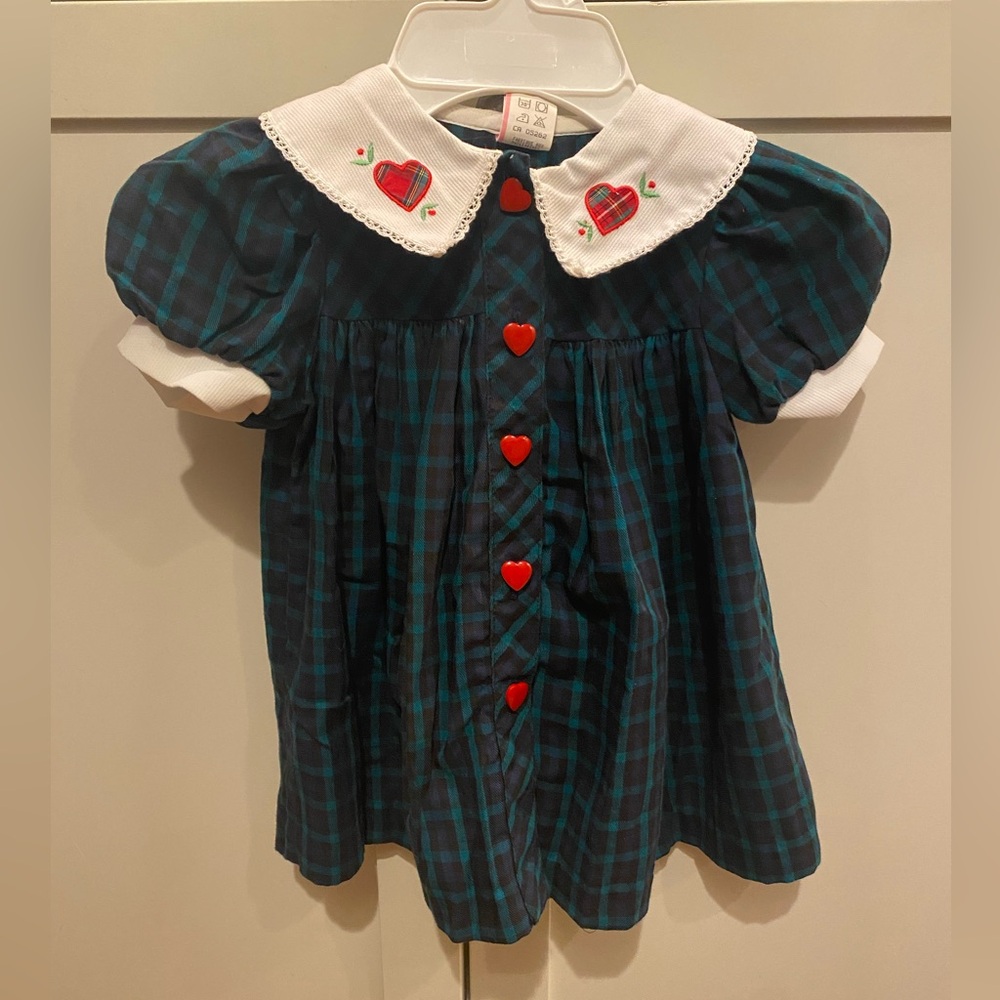 Vintage plaid heart dress